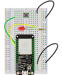 Blinky components with connections in breadboard